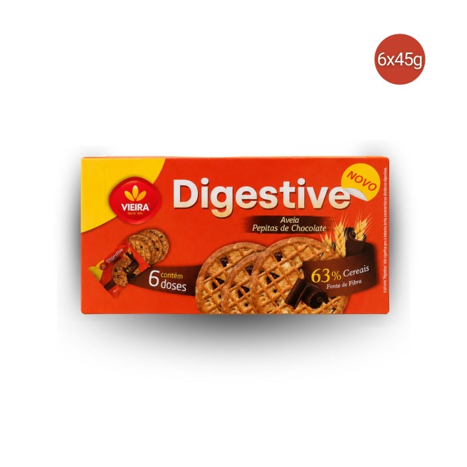 VIEIRA® Biscuits Digestifs à l'Avoine et au Chocolat 6x45gr