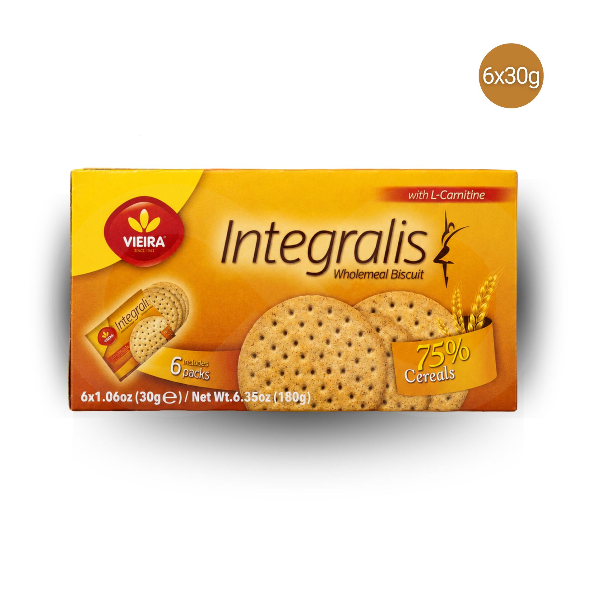 VIEIRA® Biscuits Integralis 6x30g