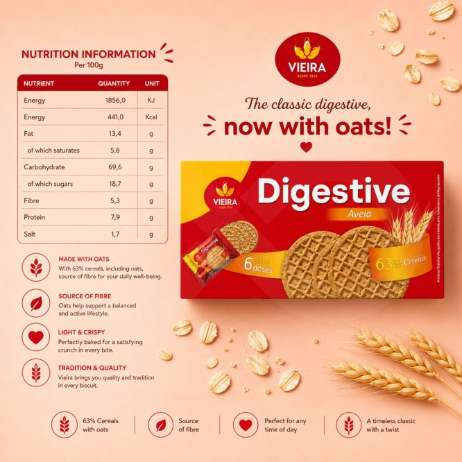 VIEIRA� Biscotti Digestivi all�Avena 6x43g