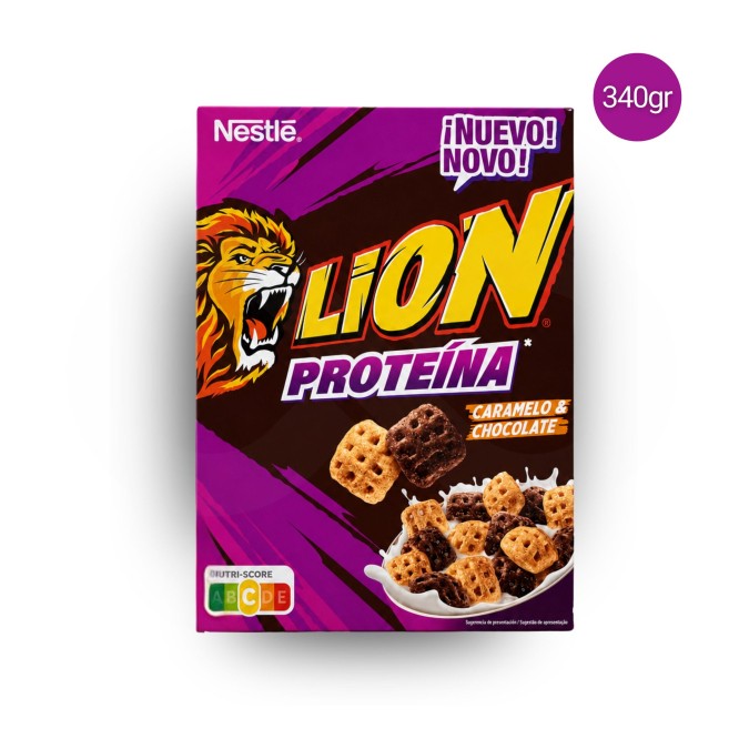 LION® Cereales Proteína Caramelo y Chocolate 340gr