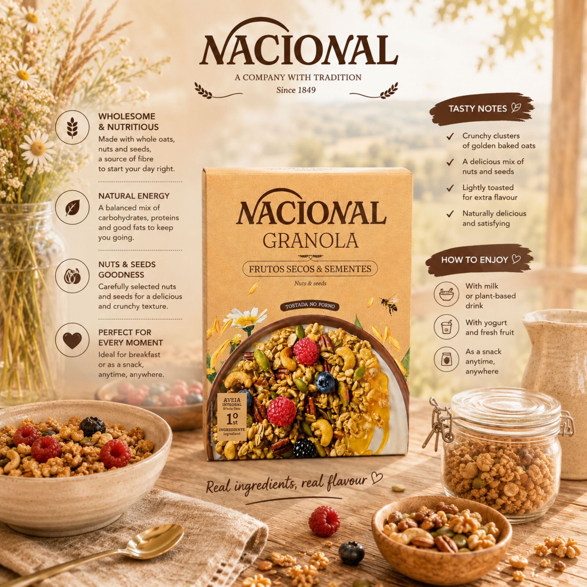 NACIONAL® Granola Nüsse und Samen 300gr
