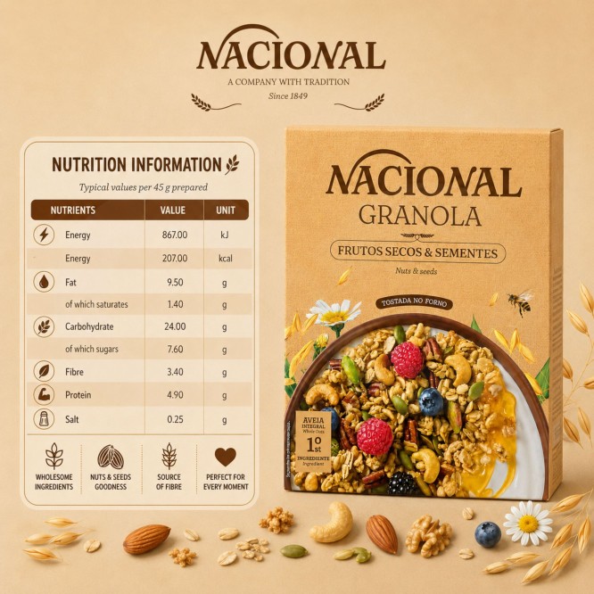 NACIONAL® Granola Nüsse und Samen 300gr