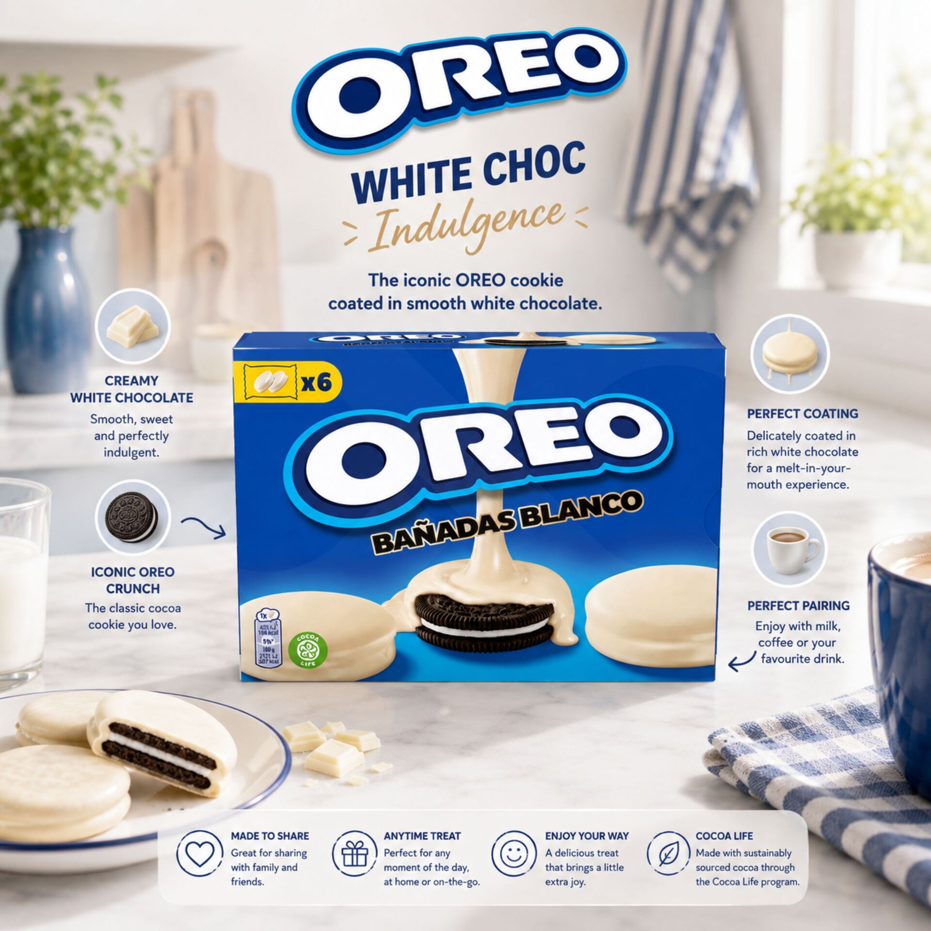 OREO® mit Weißer Schokolade Überzogen 6x41gr