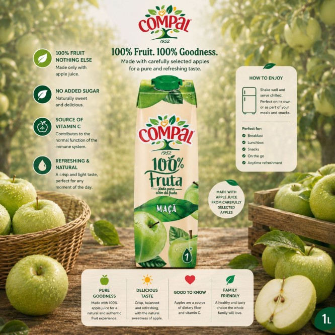 COMPAL® Pomme 100% Fruit 1L