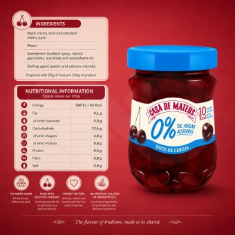 CASA DE MATEUS® Confettura di Ciliegie 0% Zucchero 280gr