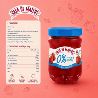 CASA DE MATEUS® Confettura di Fragole 0% Zucchero 280gr