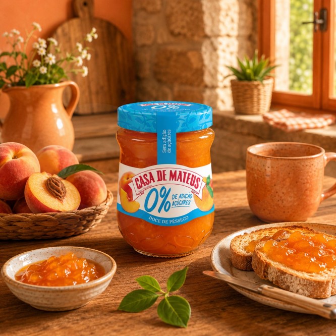 CASA DE MATEUSŪ Peach Jam 0% Sugar 280gr