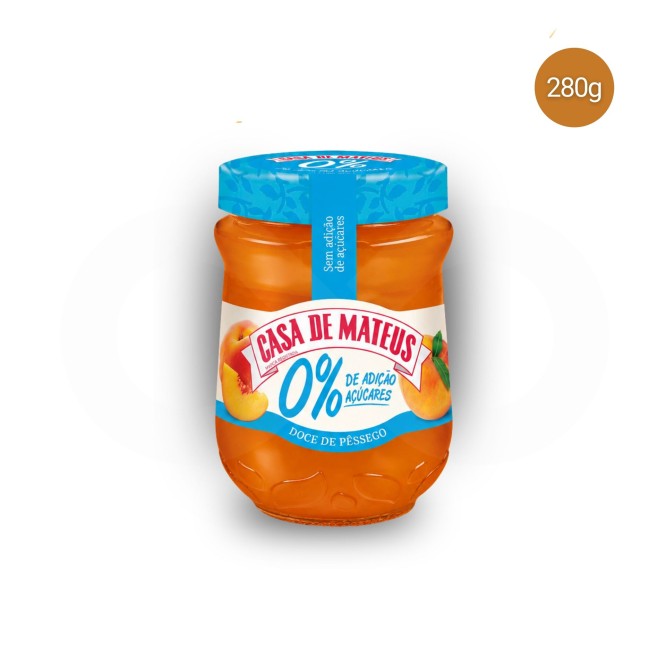 CASA DE MATEUSŪ Peach Jam 0% Sugar 280gr