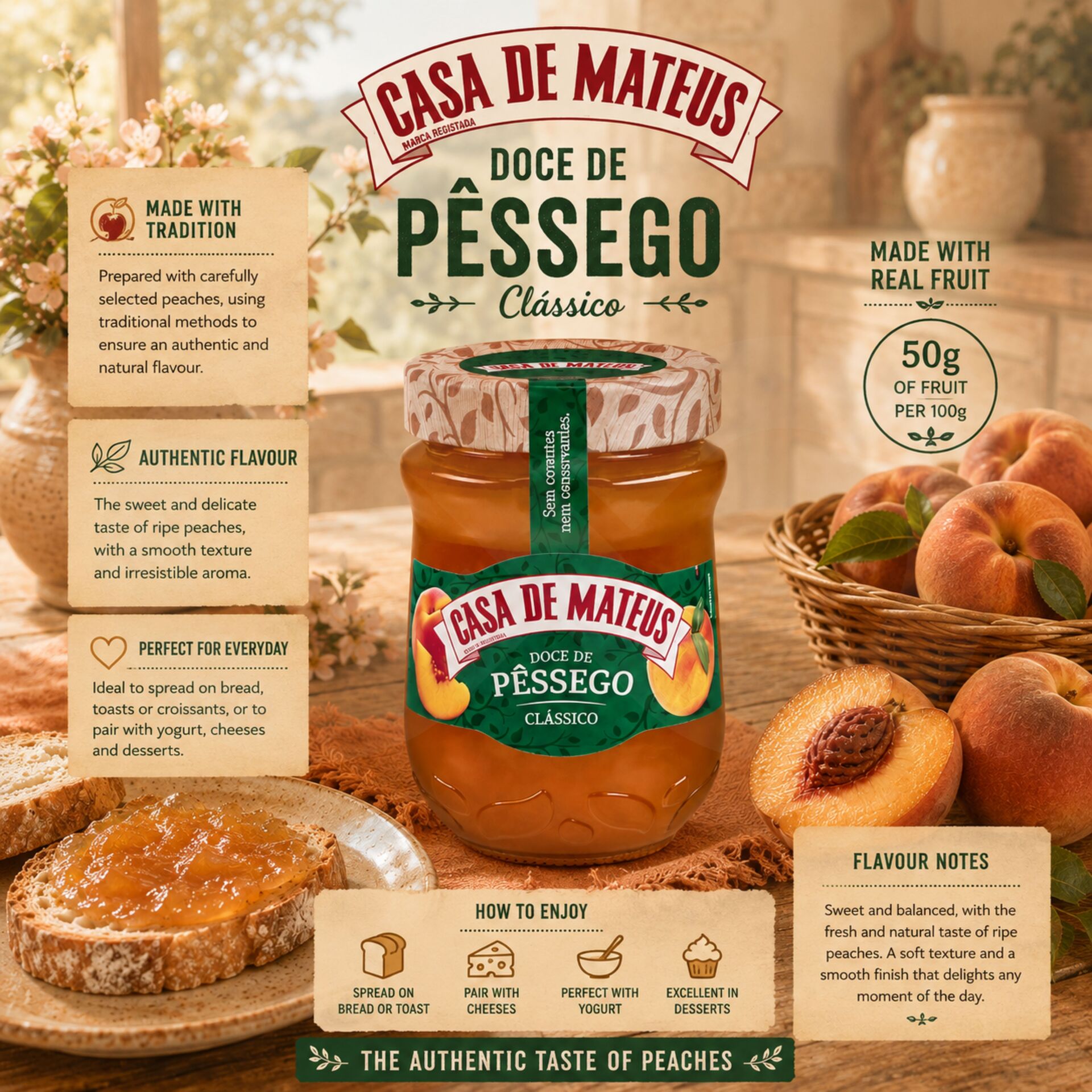 CASA DE MATEUS® Pfirsichkonfitüre 330gr