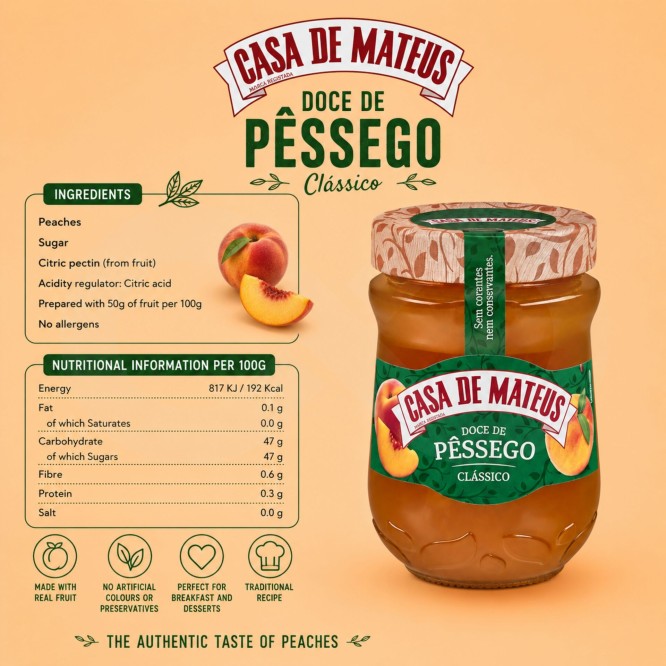 CASA DE MATEUS® Pfirsichkonfitüre 330gr