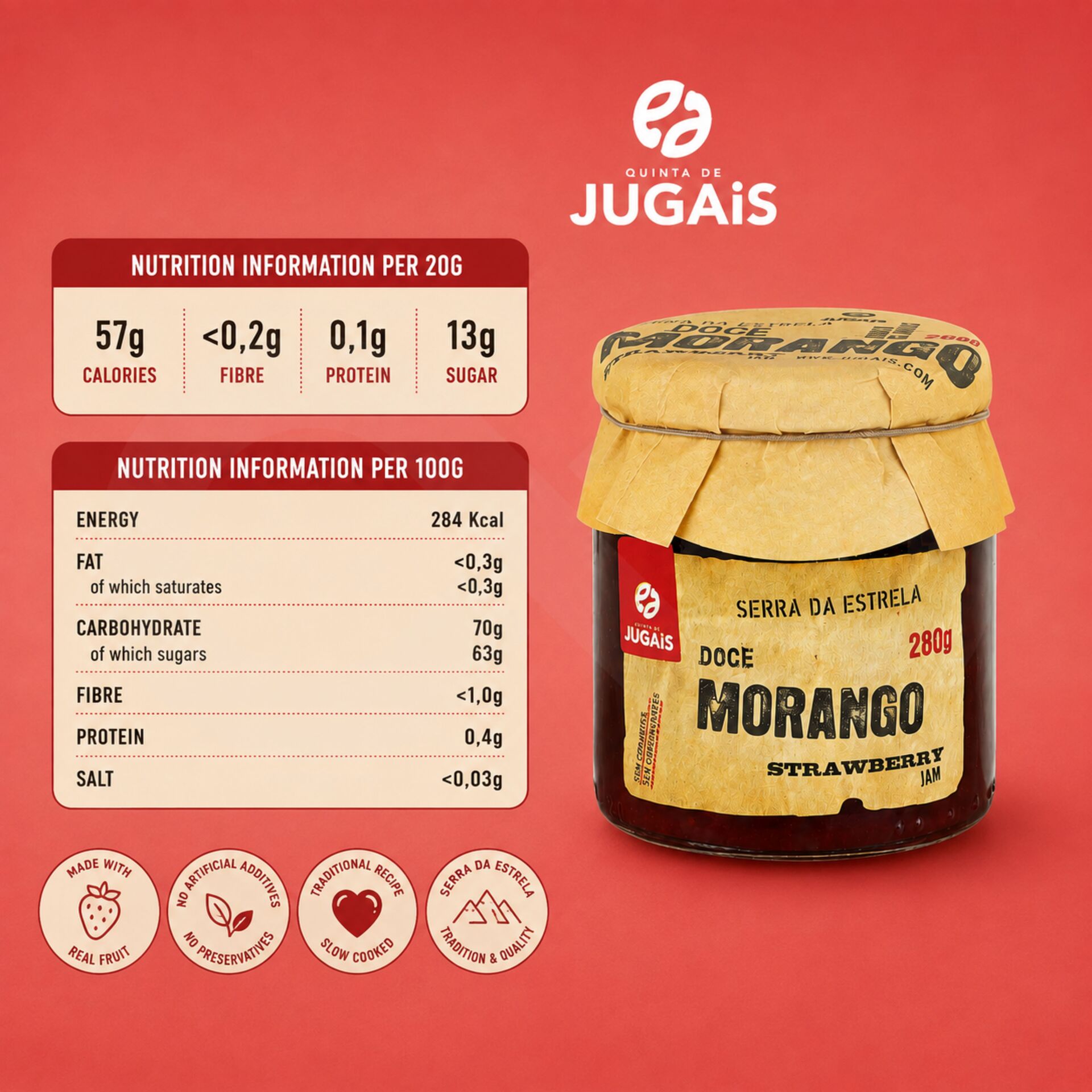 QUINTA DE JUGAIS® Erdbeerkonfitüre 280gr