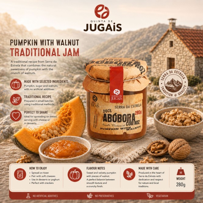 QUINTA DE JUGAIS® Mermelada de Calabaza con Nuez 280gr