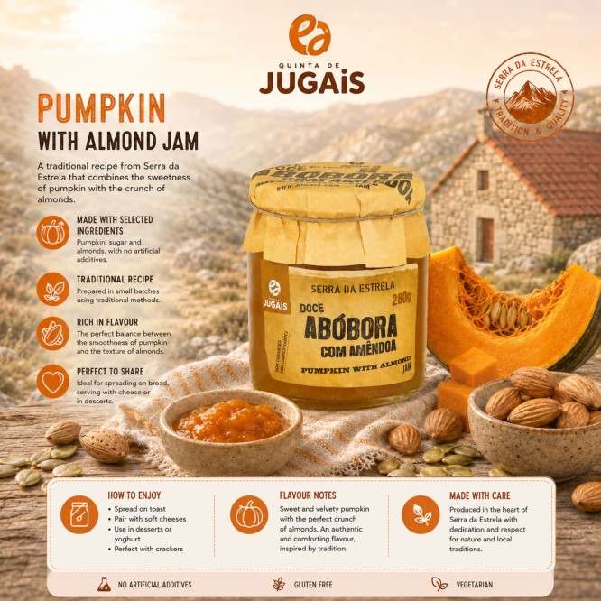 QUINTA DE JUGAIS® Confiture de Potiron aux Amandes 280gr