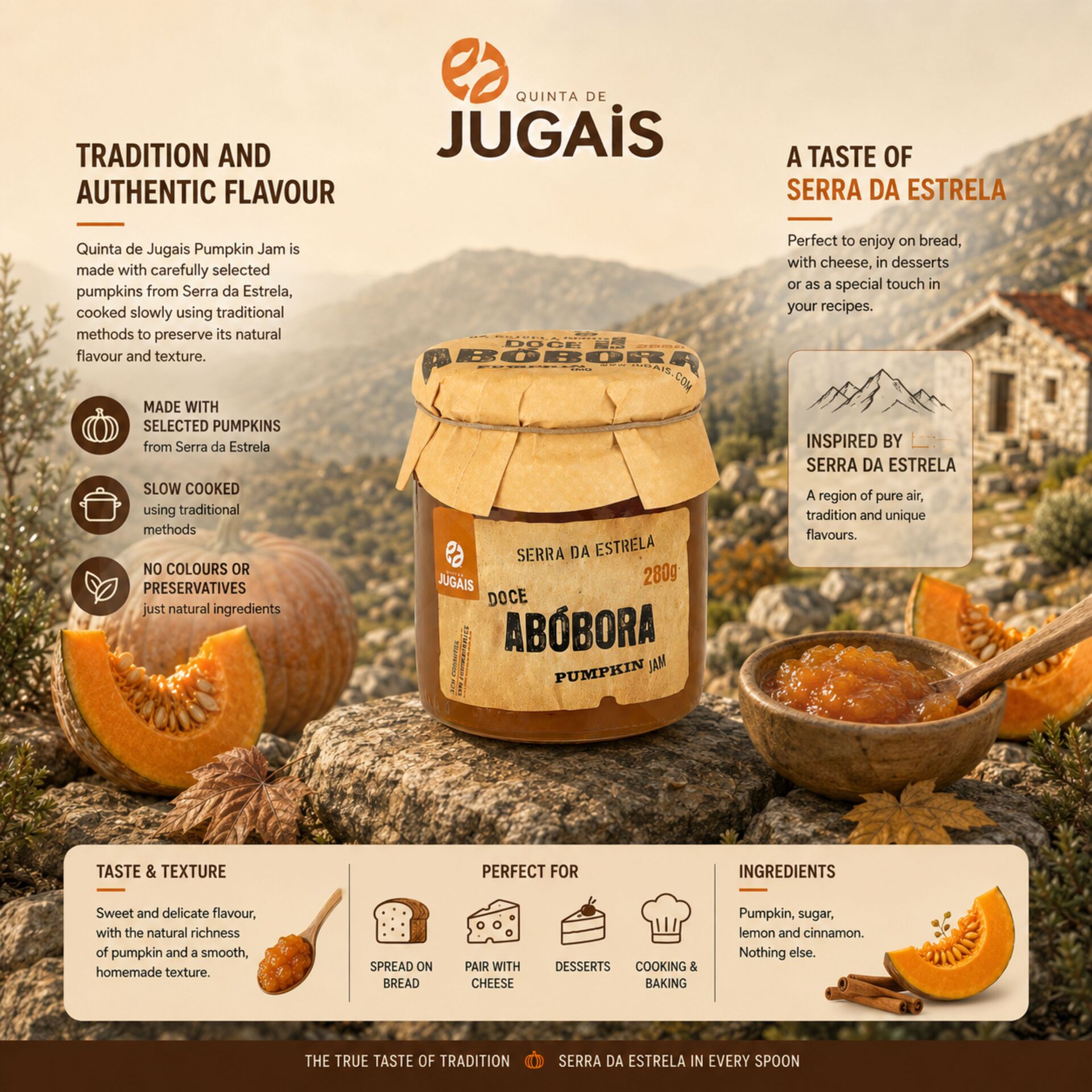 QUINTA DE JUGAIS® Mermelada de Calabaza 280gr