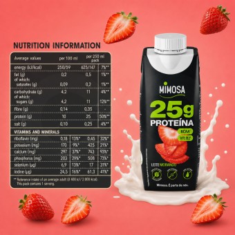 MIMOSA® Leite Magro Proteína de Morango 250ml