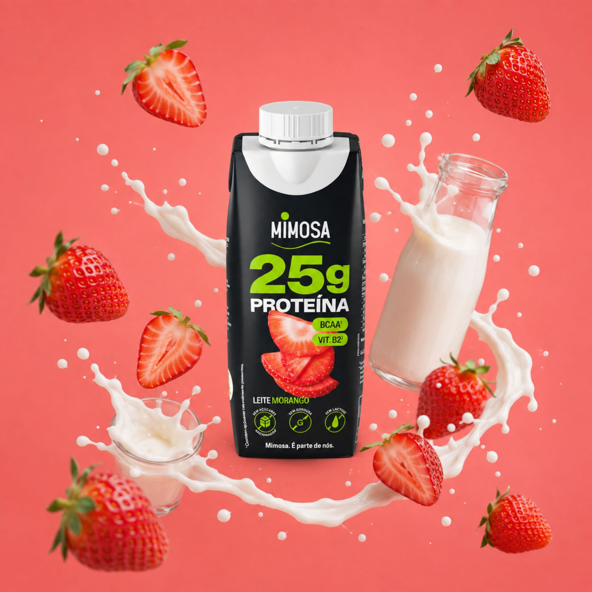 MIMOSA® Leite Magro Proteína de Morango 250ml