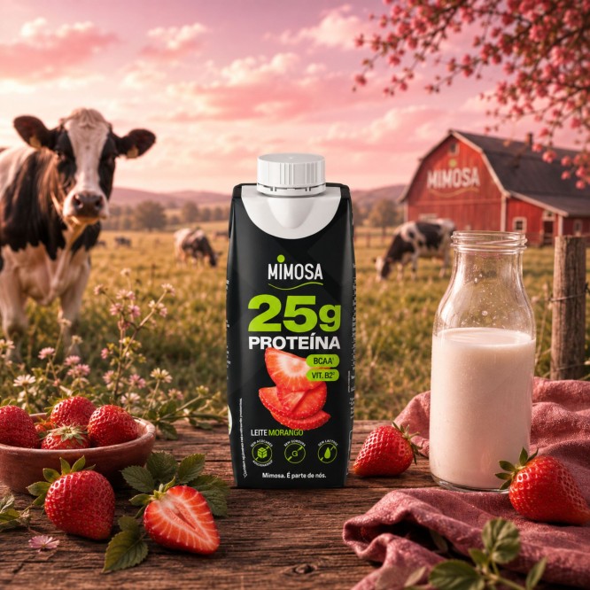 MIMOSA® Leite Magro Proteína de Morango 250ml