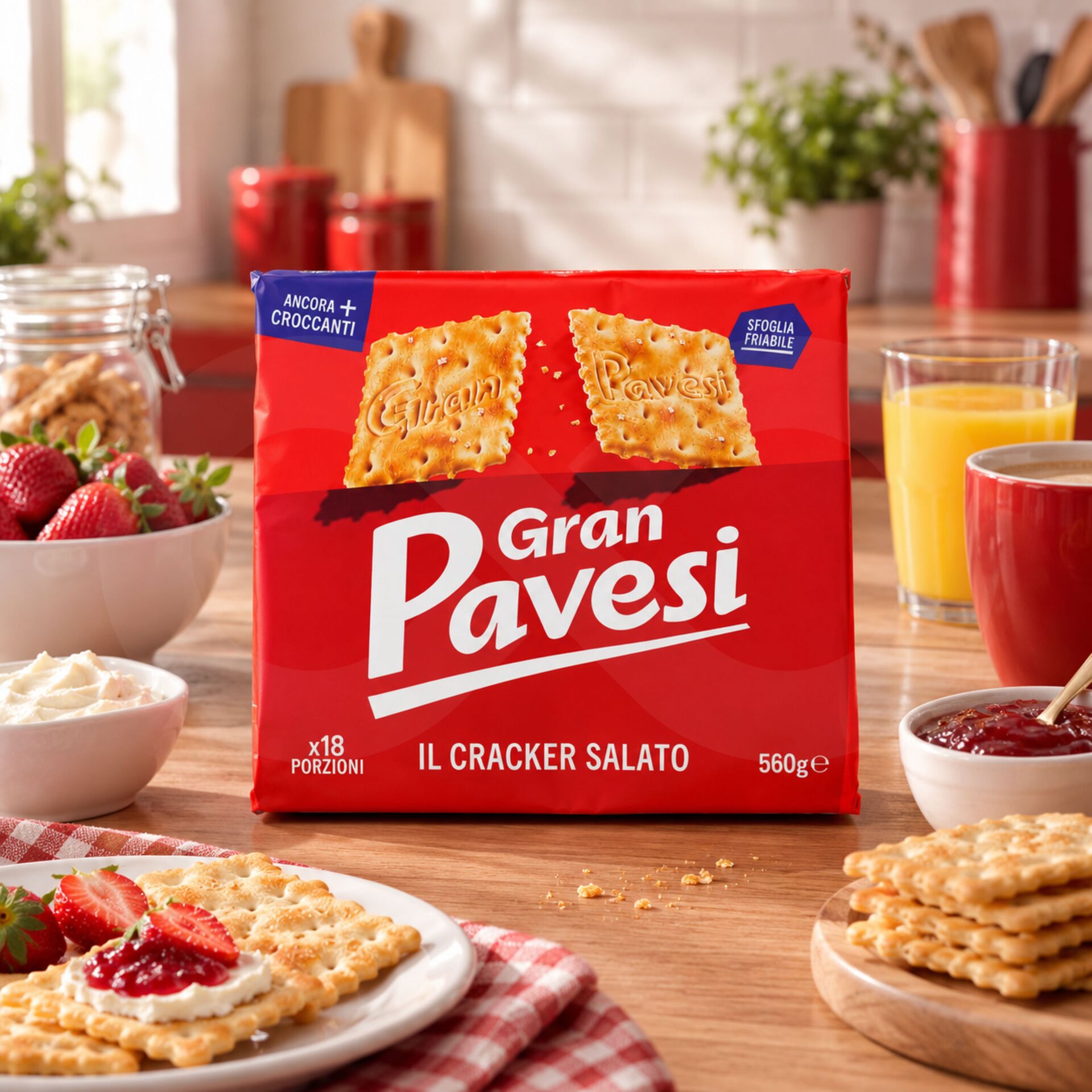 GRAN PAVESI® Gezouten Crackers 18 Zakjes