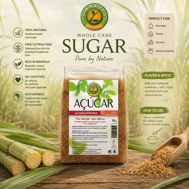 CEM POR CENTOŽ Volkoren Rietsuiker 500gr