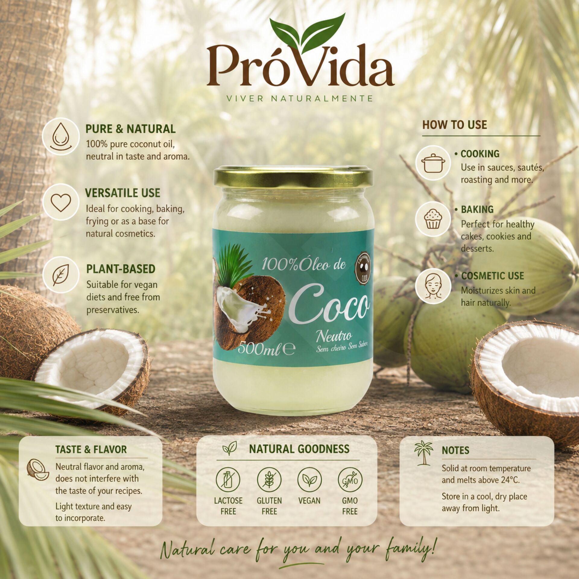 PRĶVIDAŽ 100% Olio di Cocco Neutro 500ml