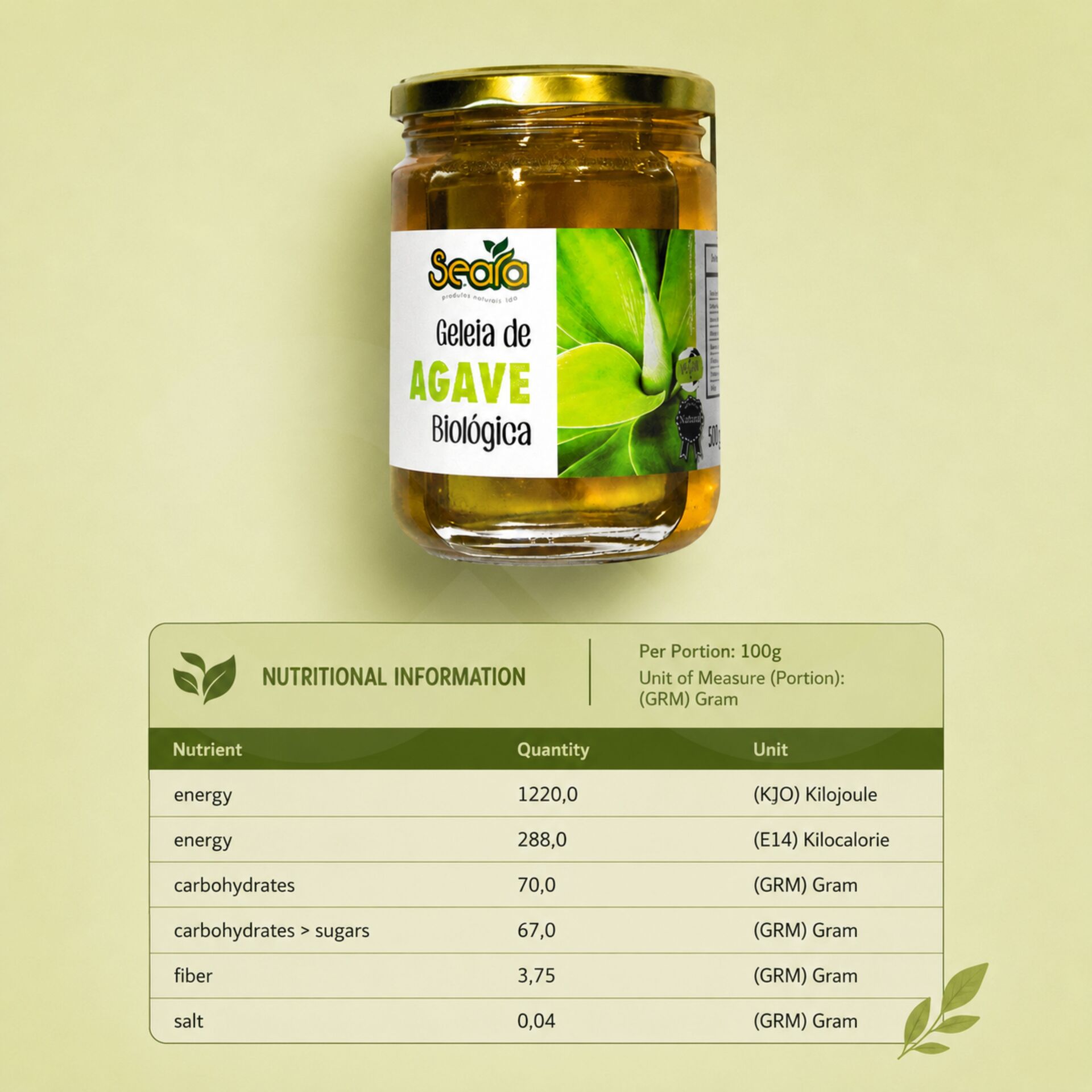 SEARA® Sciroppo d'Agave Bio 500gr