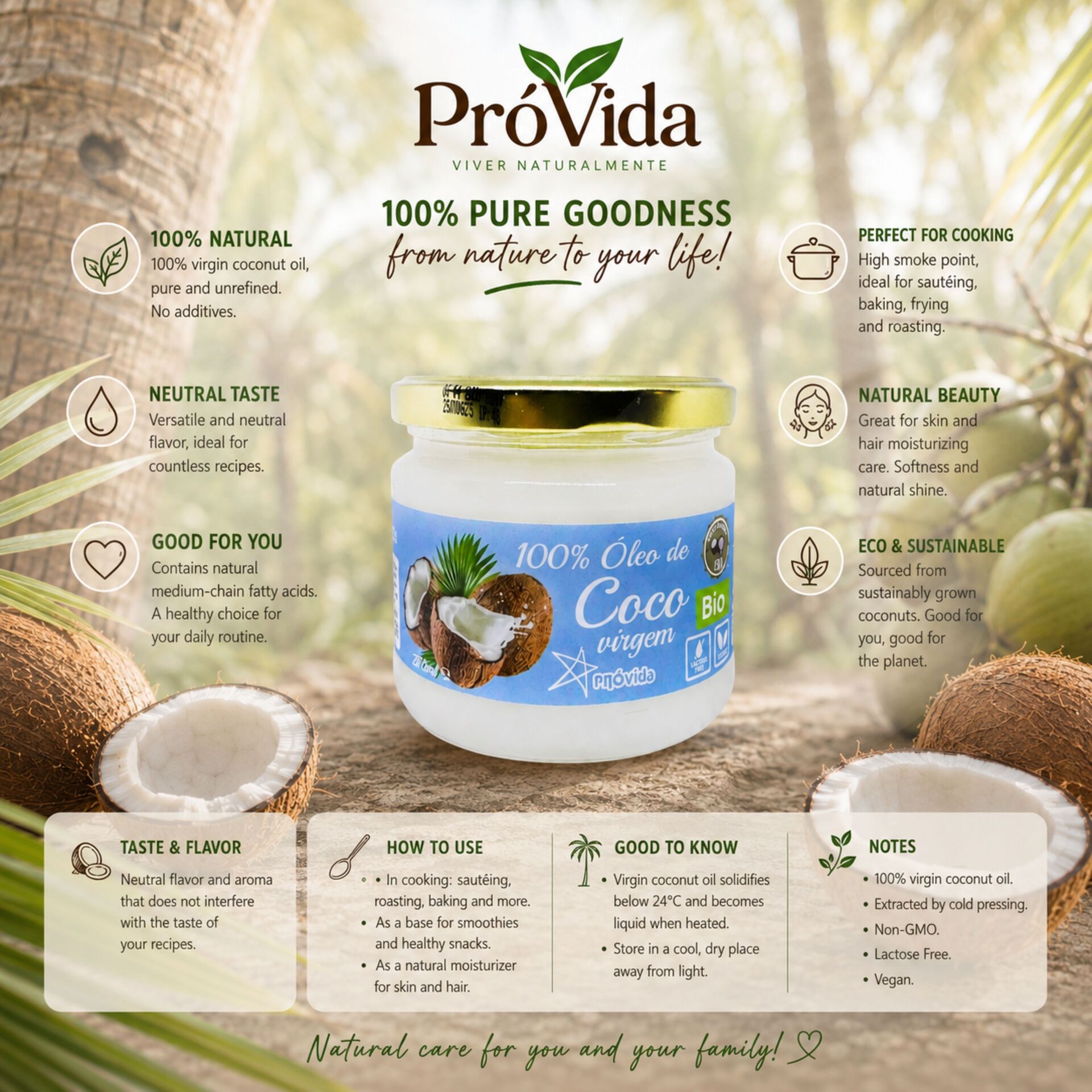 PRÓVIDA® 100% Óleo de Coco Virgem 270ml
