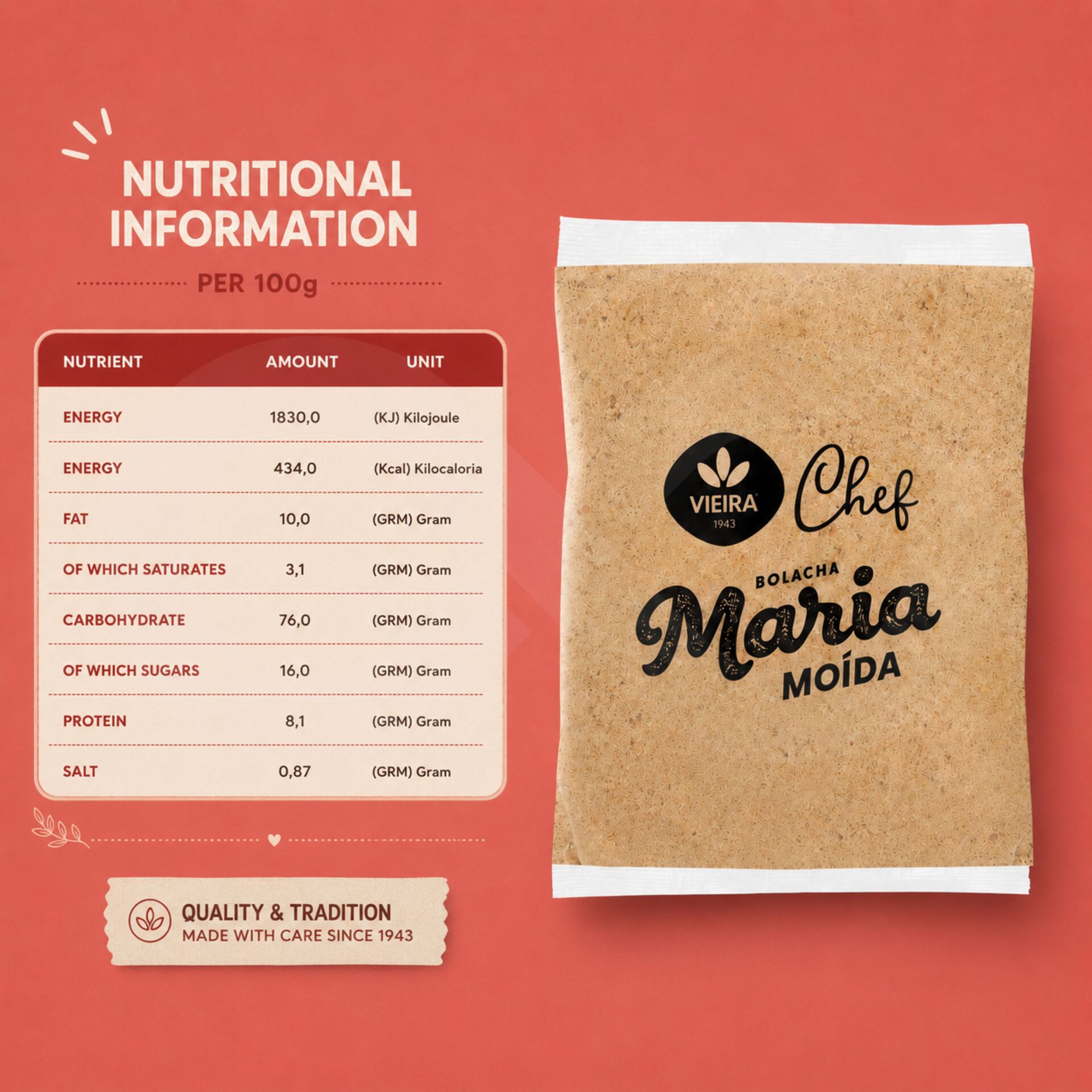 VIEIRA® Biscotti Maria Macinati 1kg