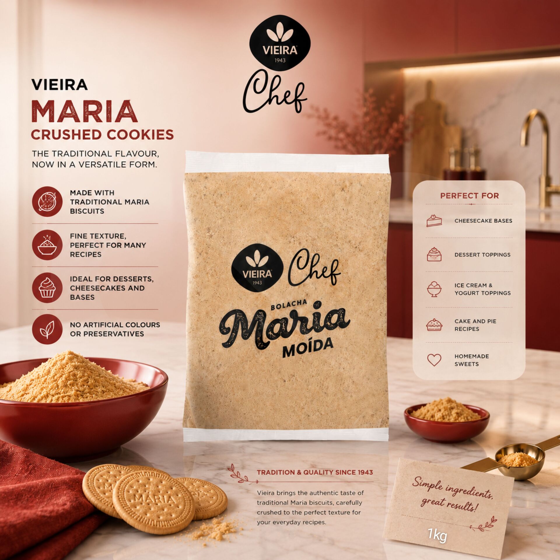 VIEIRA® Biscotti Maria Macinati 1kg