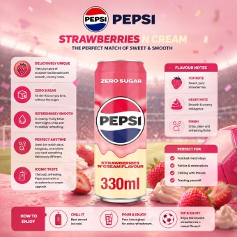 PEPSIŽ Zero Sugar Strawberries N Cream 330ml