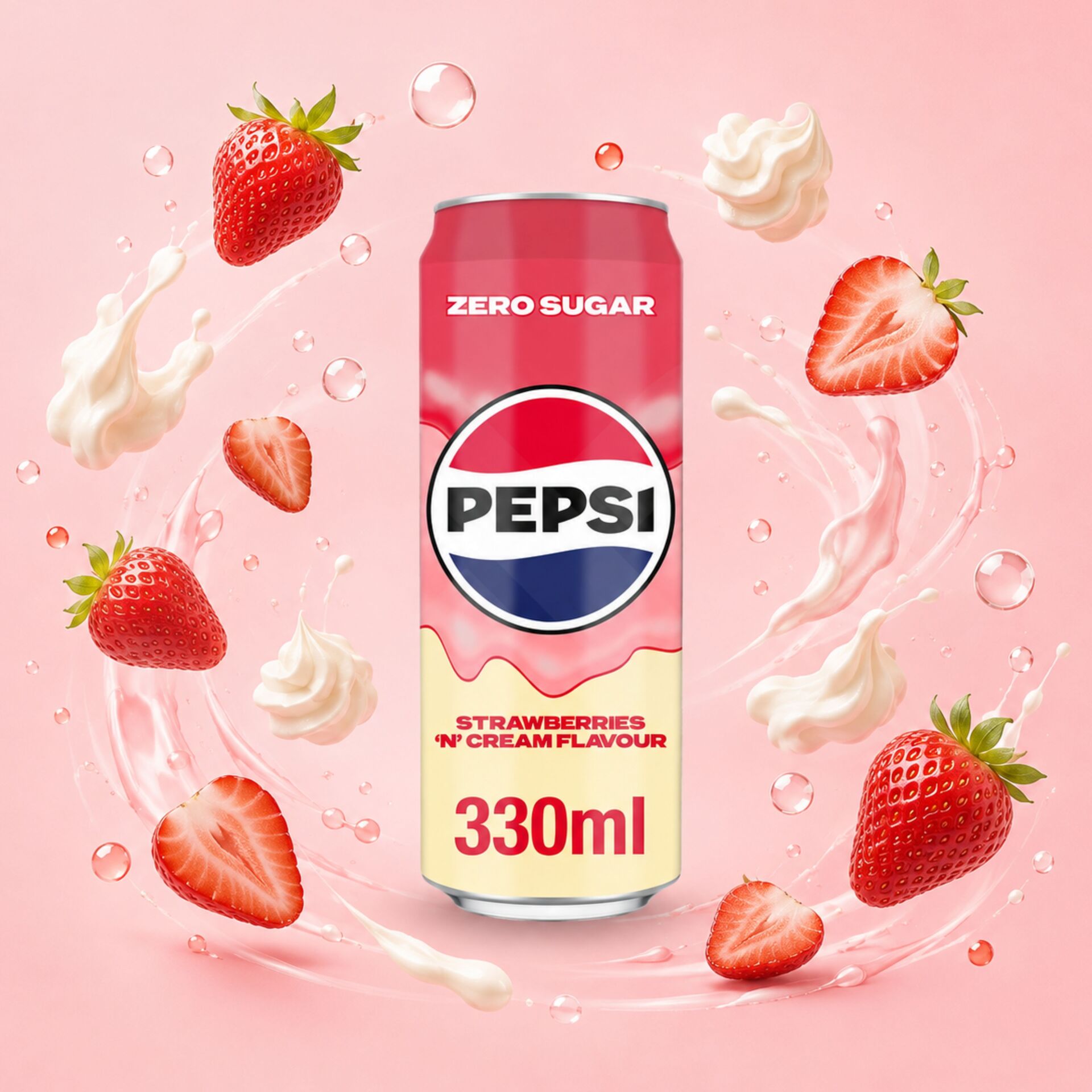 PEPSIŽ Zero Sugar Strawberries N Cream 330ml