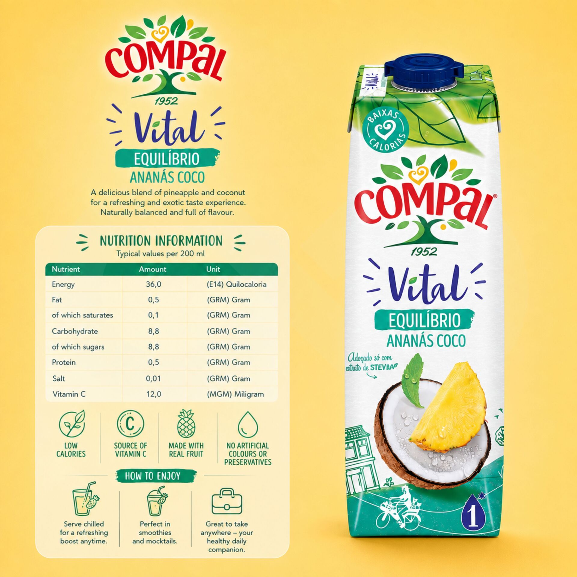 COMPAL® Vital Ananás Coco 1L