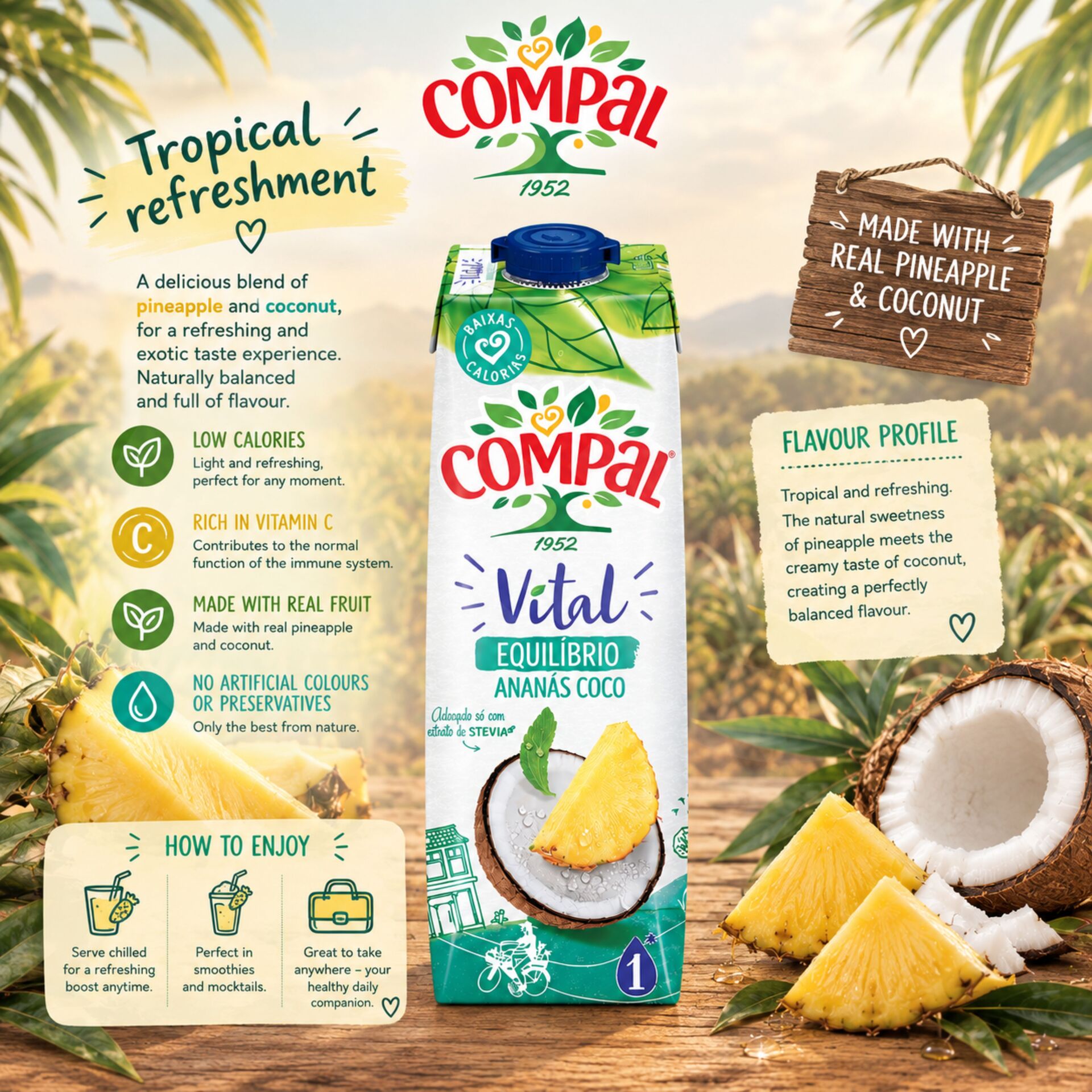 COMPAL® Vital Ananás Coco 1L