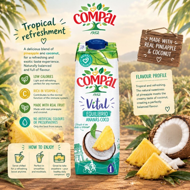 COMPAL® Vital Ananás Coco 1L