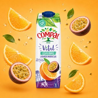 COMPAL� Vital Orange et Fruit de la Passion 1L
