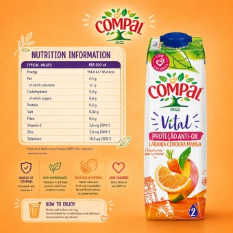 COMPAL� Vital Orange, Carotte et Mangue 1L