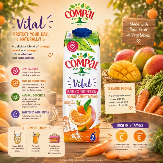 COMPAL® Vital Arancia, Carota e Mango 1L