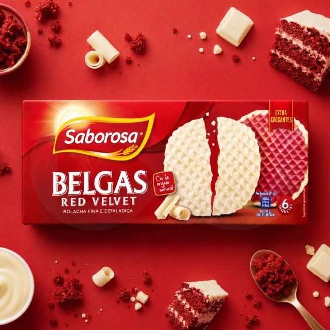 SABOROSA® Belgian Biscuits with Red Velvet Coating 6x36gr