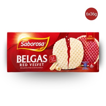 SABOROSA� Galletas Belgas con Cobertura de Red Velvet 6x36gr