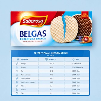 SABOROSAź Belgas w Polewie z Bialej Czekolady 6x36gr