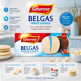 SABOROSAź Belgas w Polewie z Bialej Czekolady 6x36gr