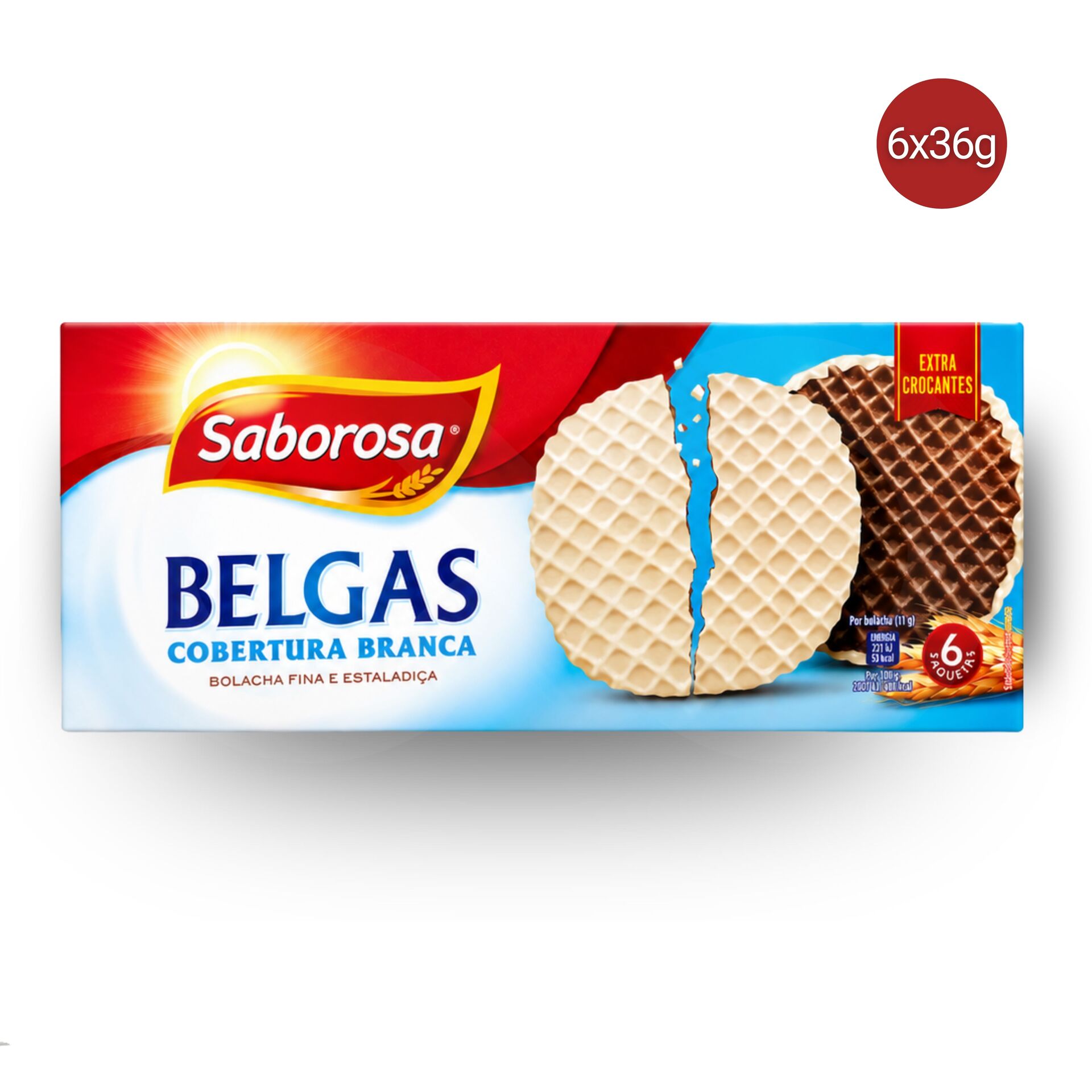 SABOROSAź Belgas w Polewie z Bialej Czekolady 6x36gr