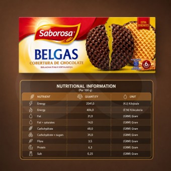 SABOROSA® Biscotti Belgi Ricoperti di Cioccolato 6x36gr