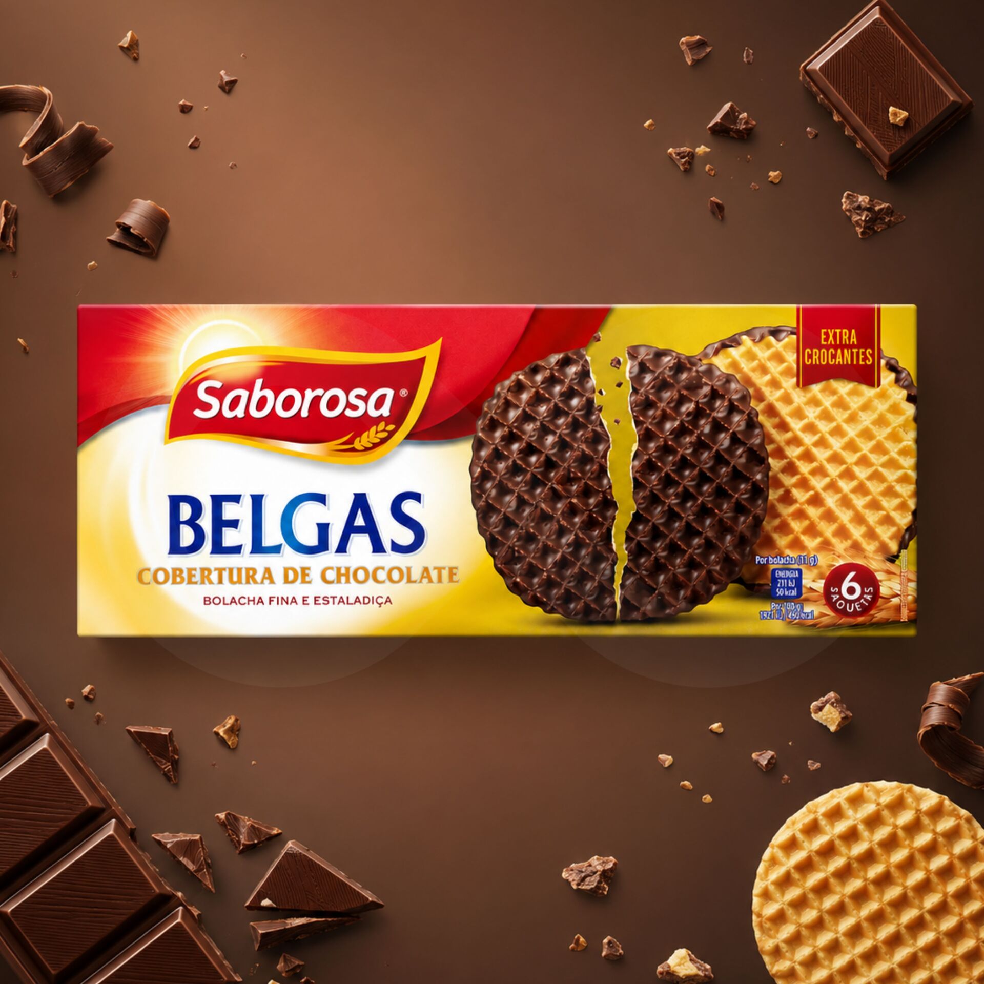 SABOROSA® Biscotti Belgi Ricoperti di Cioccolato 6x36gr