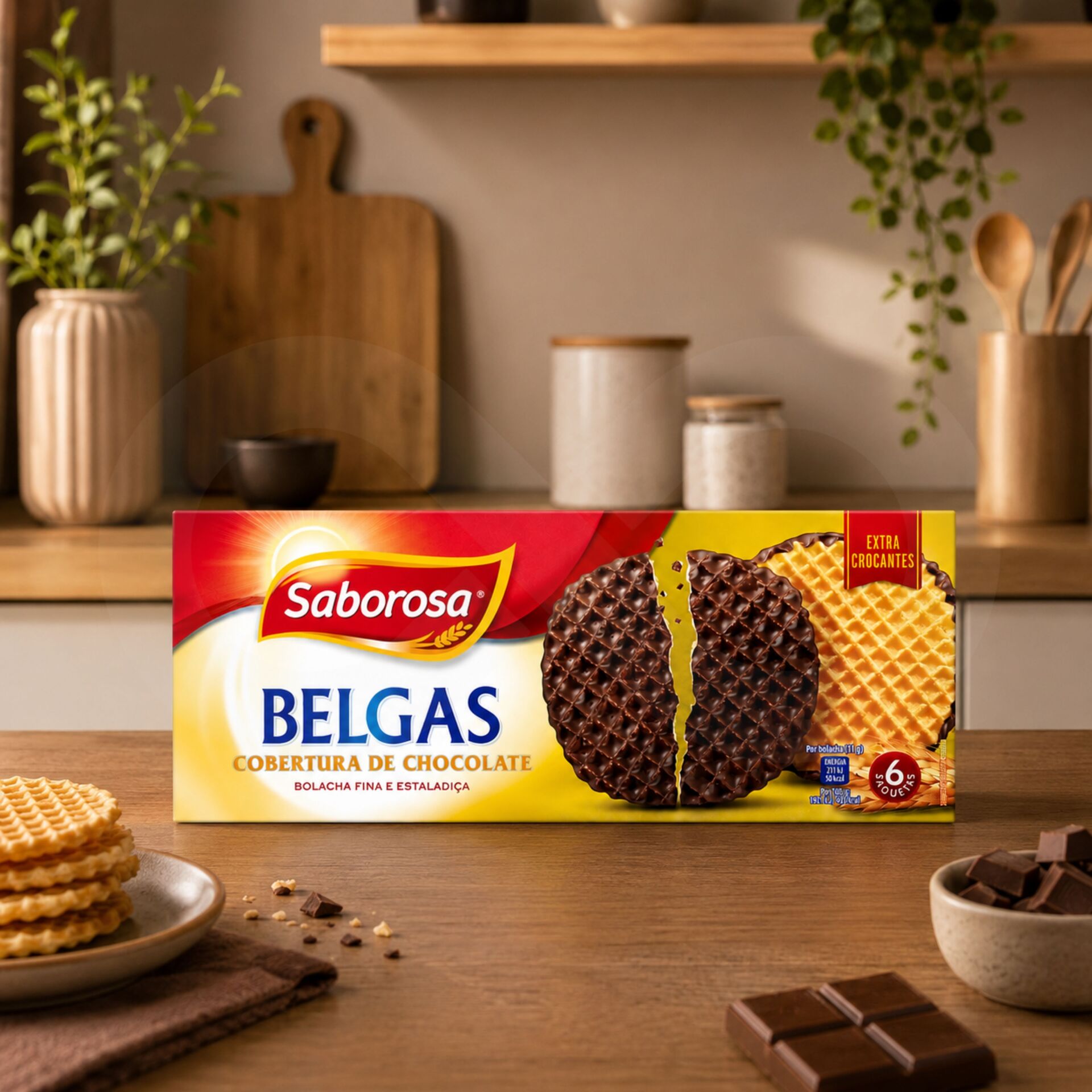 SABOROSA® Biscotti Belgi Ricoperti di Cioccolato 6x36gr