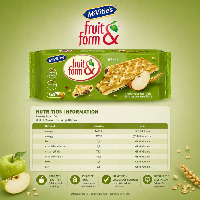 MCVITIES® Fruit & Form Jablko 5x3 szt.