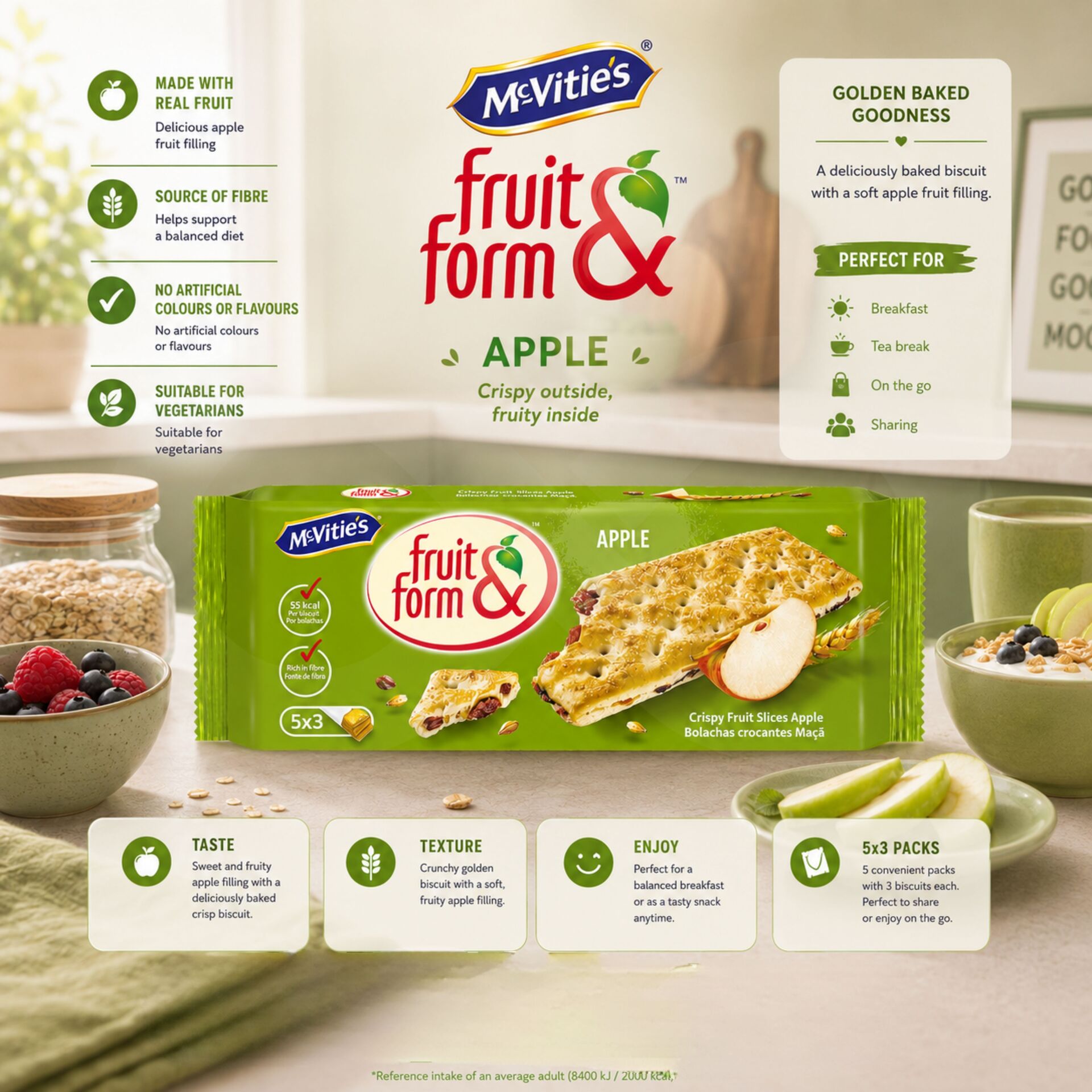 MCVITIES® Fruit & Form Jablko 5x3 szt.