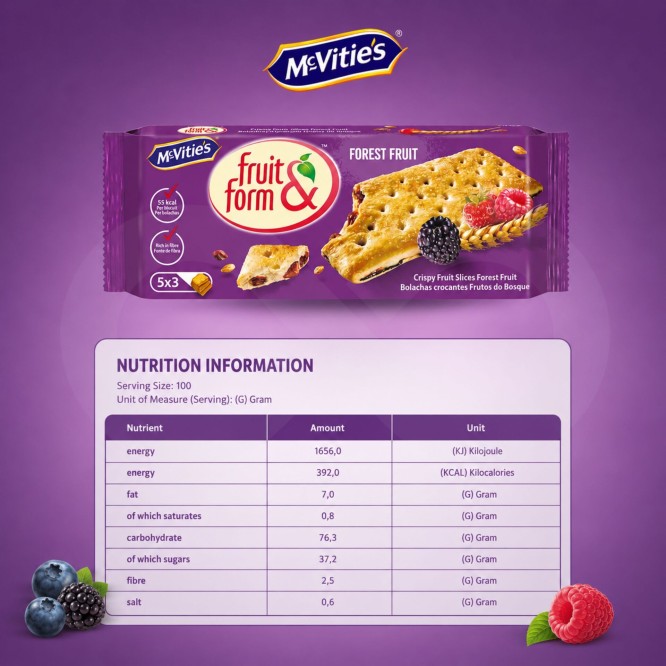MCVITIES® Fruit & Form Frutti di Bosco 5x3 pz