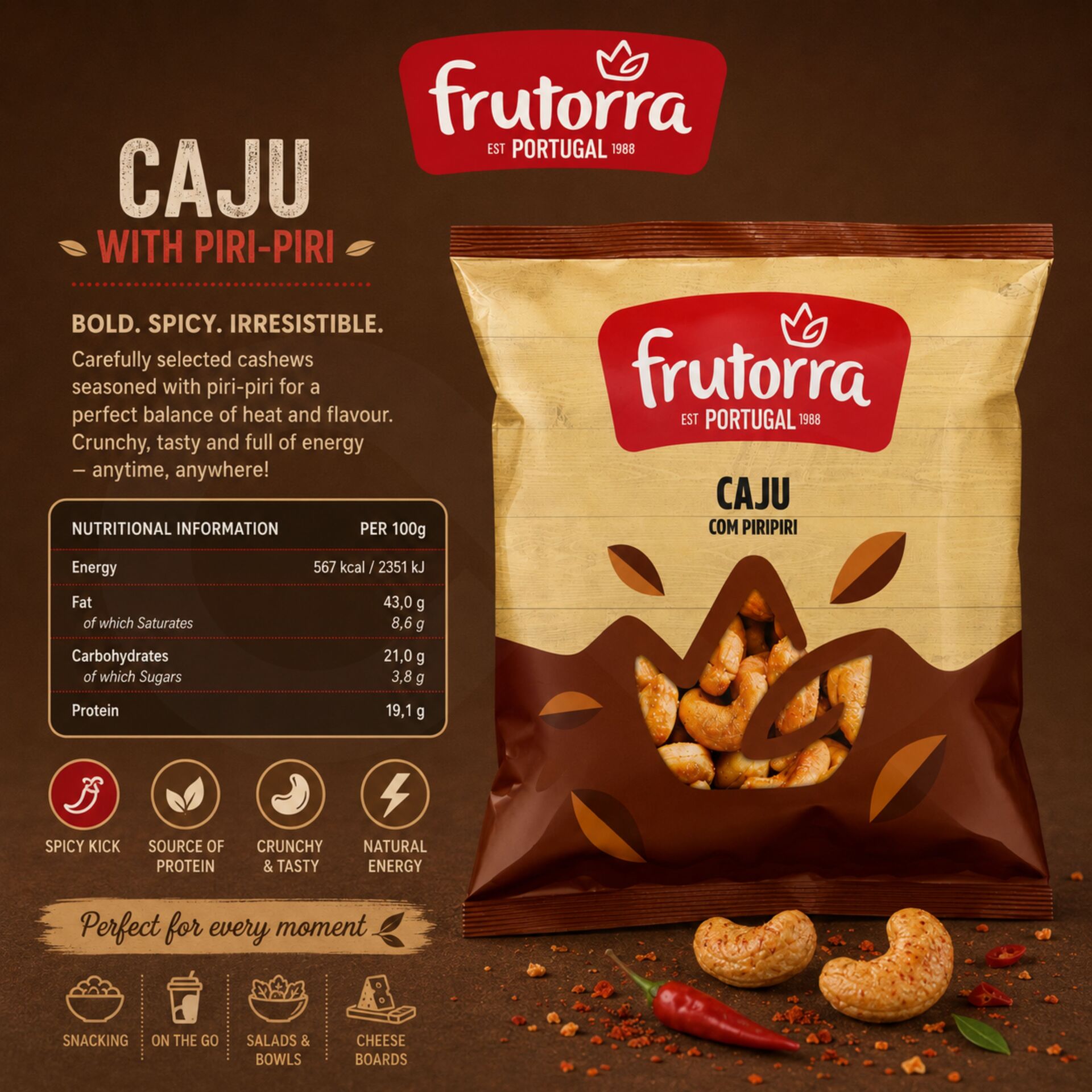 FRUTORRA® Caju Com Piri-Piri 150gr