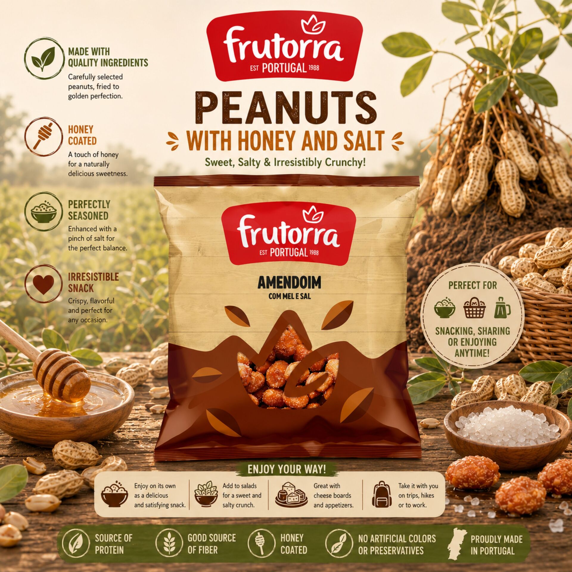 FRUTORRAź Roasted Peanuts with Honey and Salt 150gr
