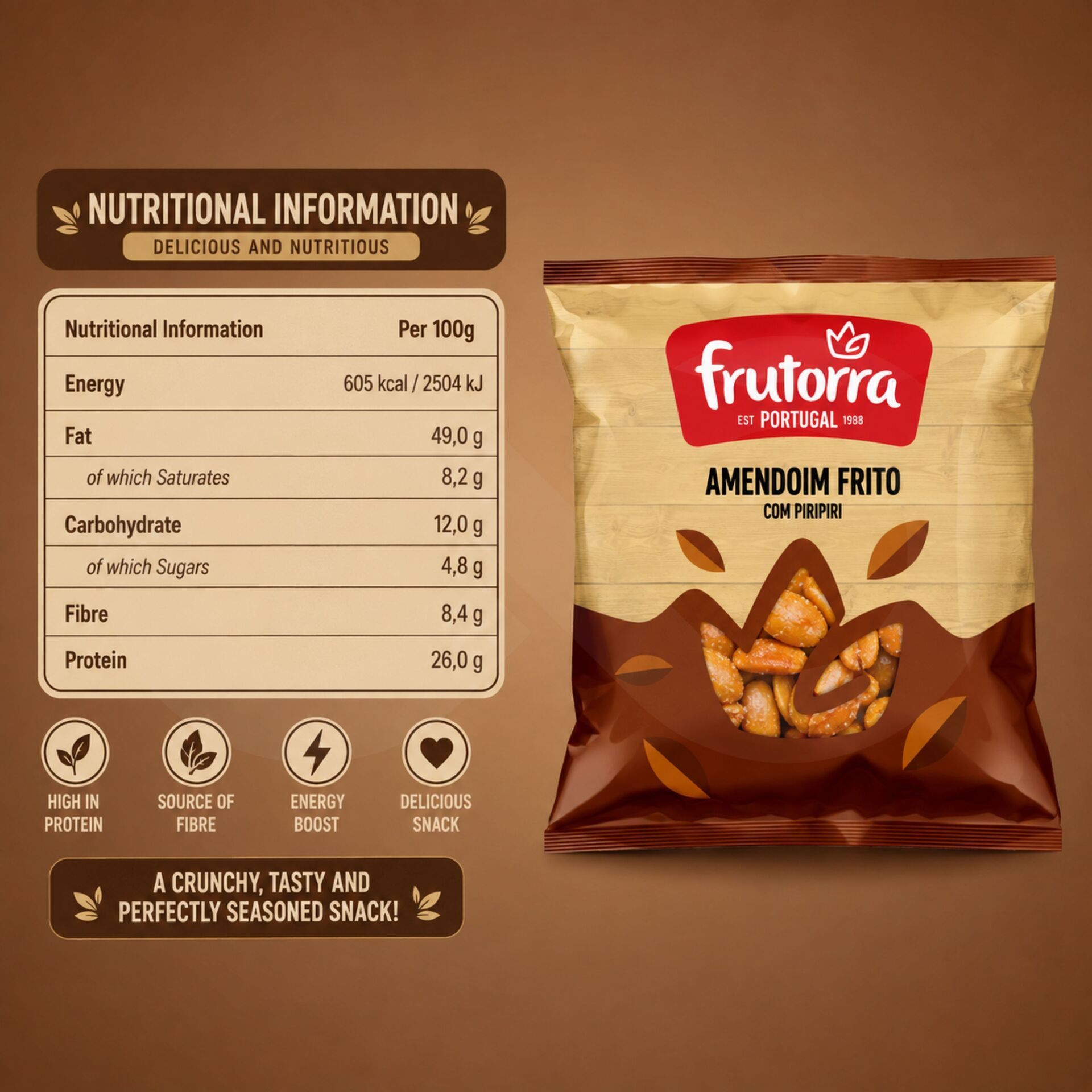 FRUTORRA® Geroosterde Pinda's met Piri-Piri 150gr